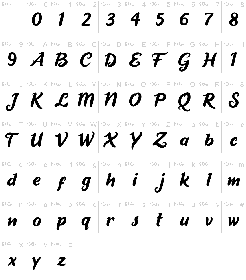 英文书法字体Short Baby，粗体英文书法字体